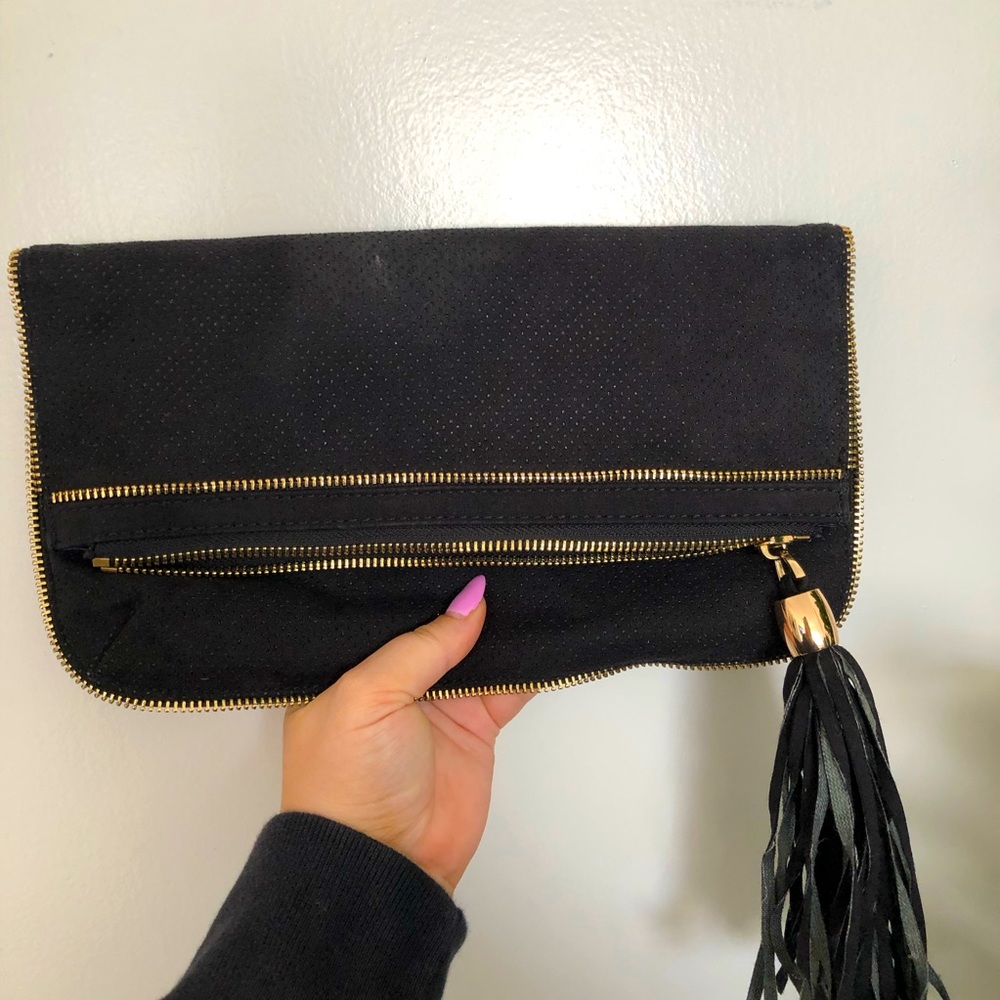 Folded Black Clutch